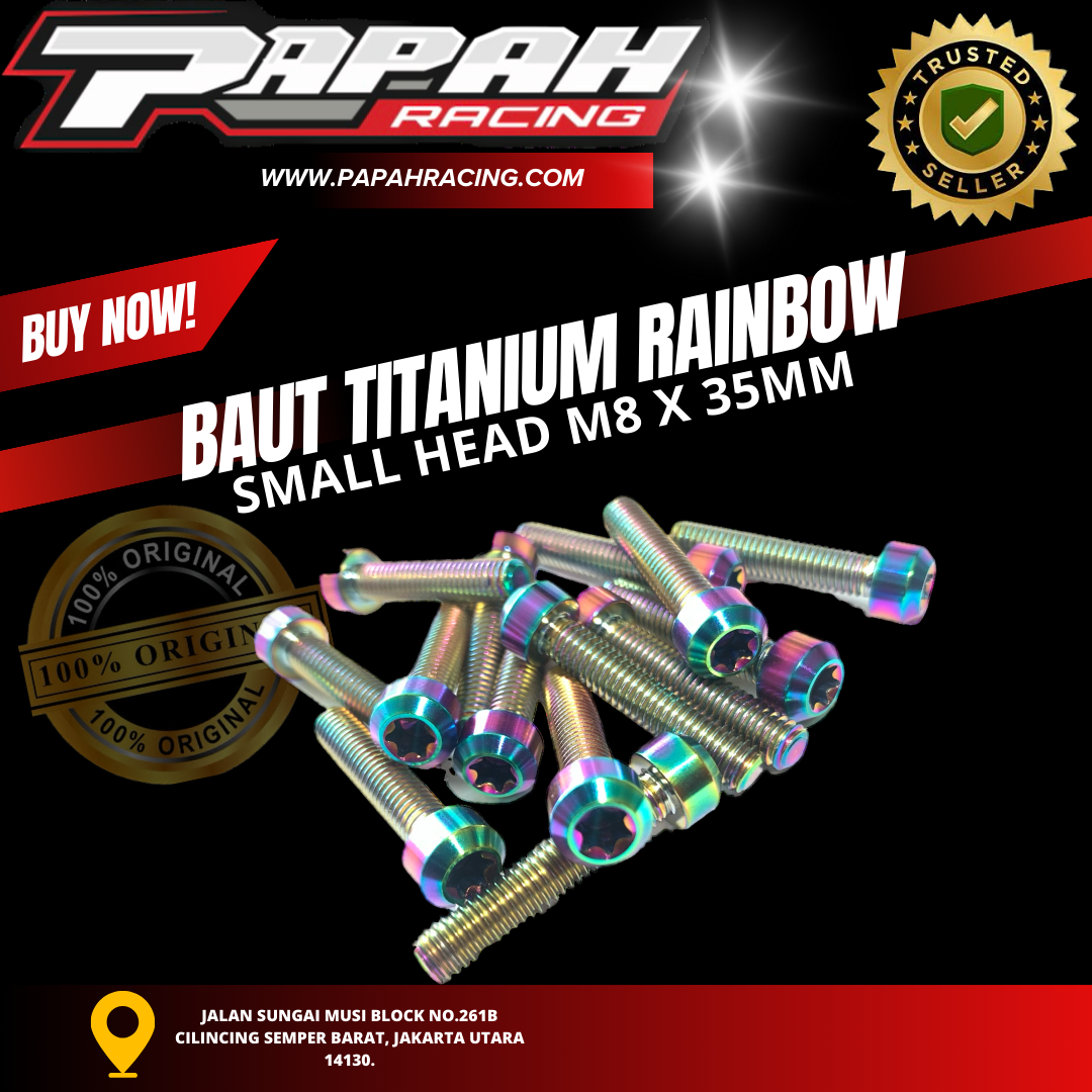 BAUT TITANIUM SMALL HEAD RAINBOW M8X35MM